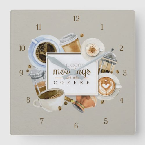 All Good Mornings Start With Coffee Wall Clock