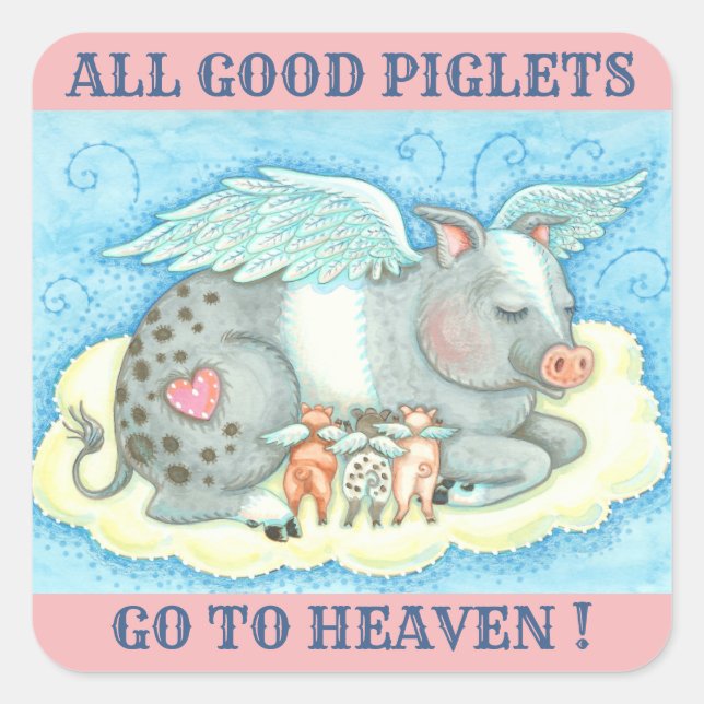 All Good Piglets, PIG ANGELS STICKER Sheet (Front)