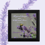 All Good Things Wild and Free Bumblebee Keepsake Gift Box<br><div class="desc">"All good things are wild and free", a quote of Henry David Thoreau, and a Bumblebee highlighted among purple lavender herb flowers on a naturally beautiful wooden keepsake or jewelry box. Cool soft muted lilac and purple against a gray background is a natural reminder to live life to the fullest,...</div>