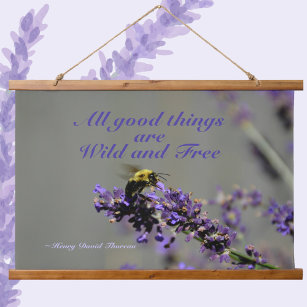 All Good Things Wild and Free Bumblebee Lavender Hanging Tapestry