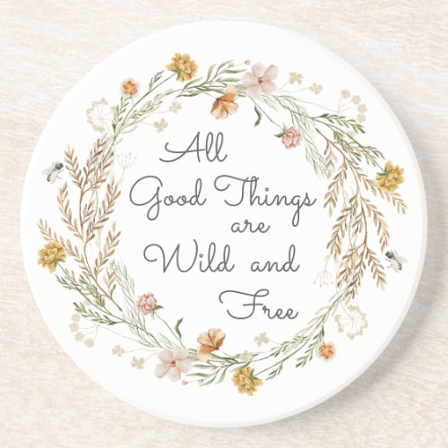 All Good Things Wildflower Sandstone Coaster
