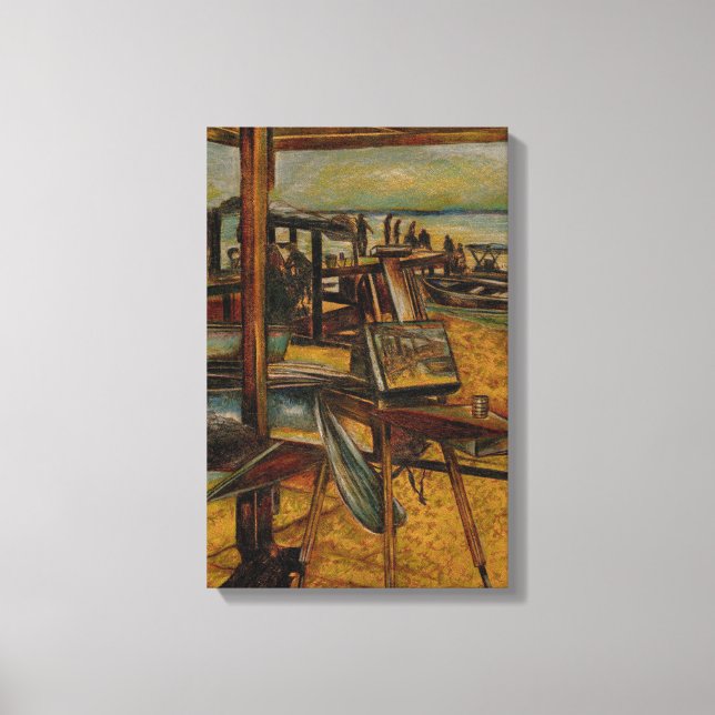 All Great Painting Starts With One Brush Stroke Canvas Print (Front)