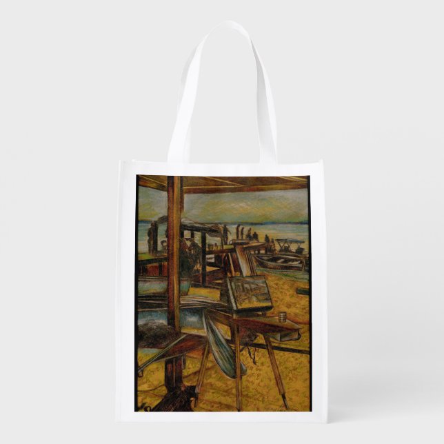 All Great Paintings Starts with One Brush Stoke Grocery Bag (Back)