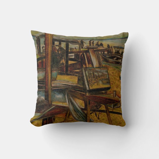 All Great Paintings Starts with One Brush Stoke Throw Pillow (Front)