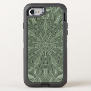 all green funky pattern OtterBox defender iPhone SE/8/7 case