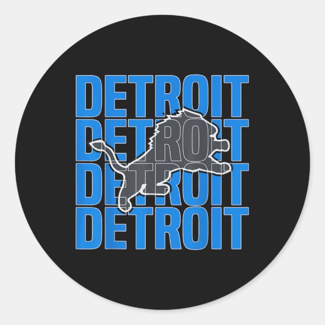 All Grit - Detroit Cool Retro Lion Lovers Detroit  Classic Round Sticker (Front)