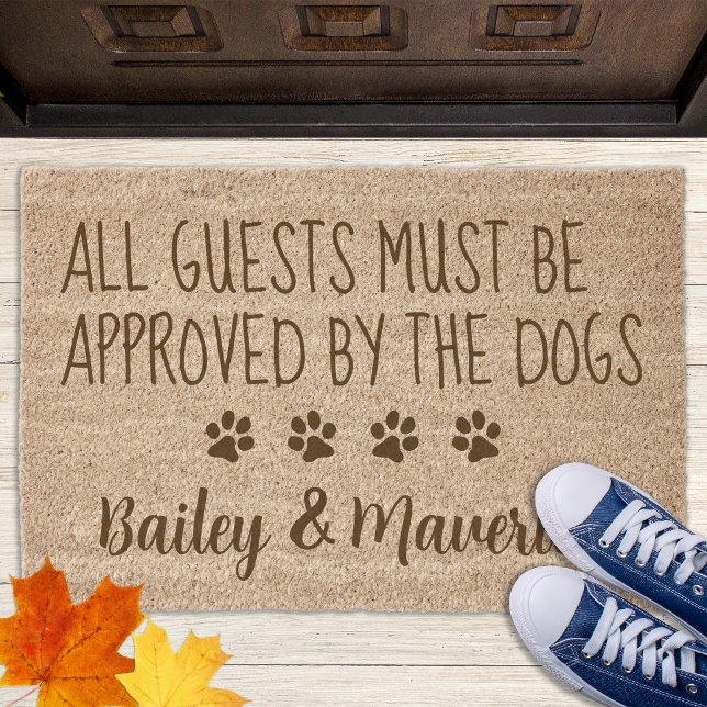 All Guests Approved By Dogs Funny Pet Dog Coir Fiber Doormat (Creator Uploaded)