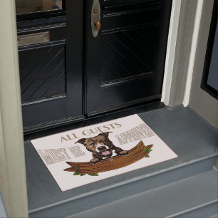 All Guests Must Be Appoved Mat, Cute Dog Doormat