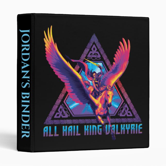 All Hail King Valkyrie Psychedelic Graphic 3 Ring Binder (Front/Spine)