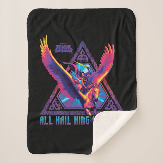 All Hail King Valkyrie Psychedelic Graphic Sherpa Blanket (Front)