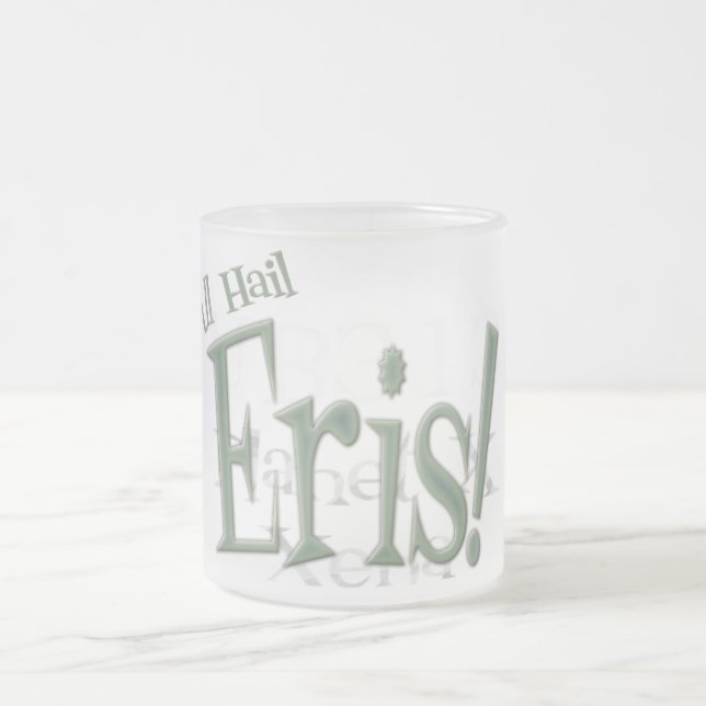All Hail Planet Eris Frosted Glass Coffee Mug (Center)