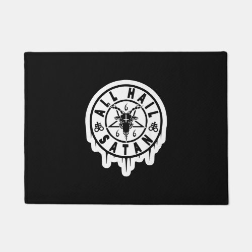 All Hail Satan 666 Baphomet Goat Head Satanic Paga Doormat