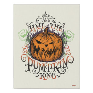 All Hail The Pumpkin King - Gothic Flames Faux Canvas Print