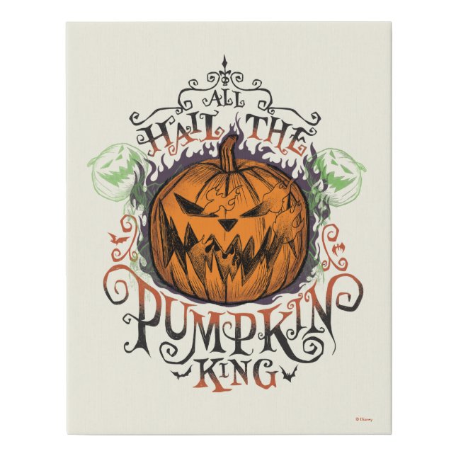 All Hail The Pumpkin King - Gothic Flames Faux Canvas Print (Front)