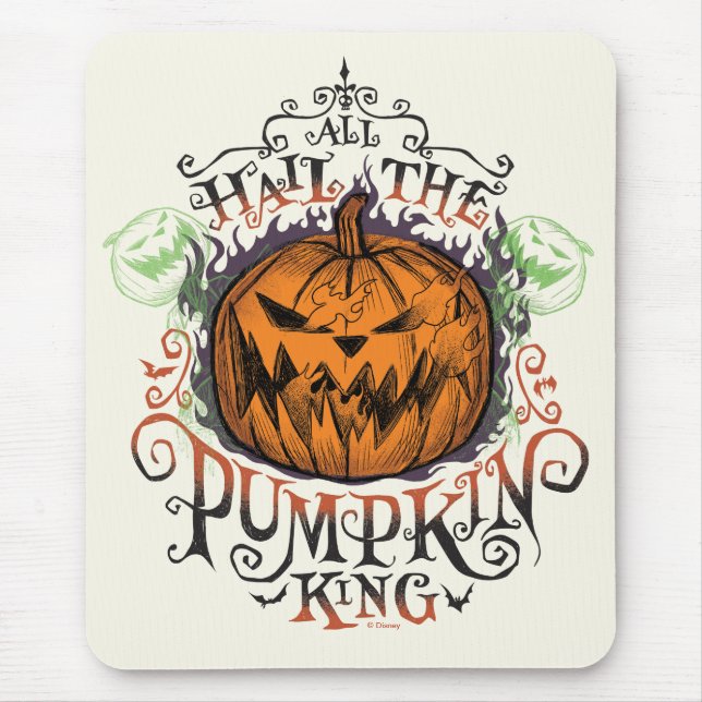 All Hail The Pumpkin King - Gothic Flames Mouse Pad (Front)