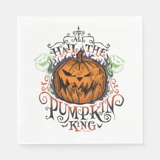 All Hail The Pumpkin King - Gothic Flames Napkins (Front)