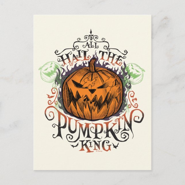 All Hail The Pumpkin King - Gothic Flames Postcard (Front)