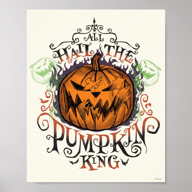 All Hail The Pumpkin King - Gothic Flames Poster (Front)