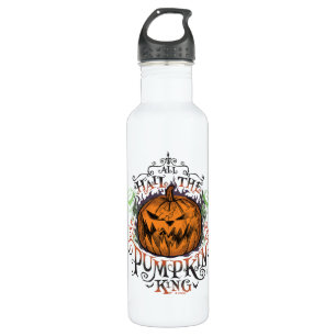 All Hail The Pumpkin King - Gothic Flames Stainless Steel Water Bottle