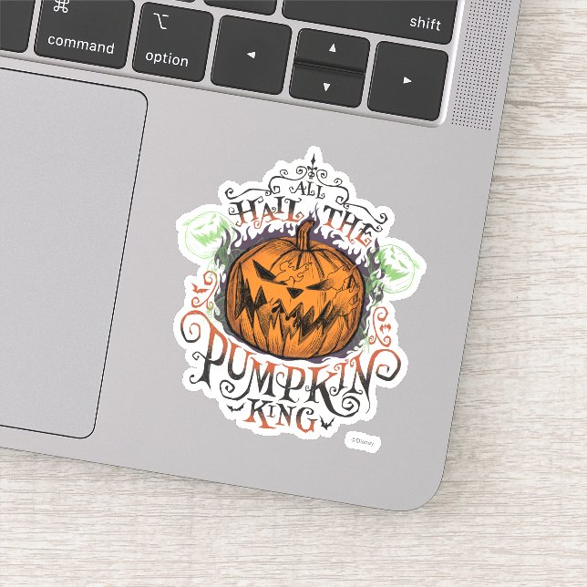 All Hail The Pumpkin King - Gothic Flames Sticker (Detail)