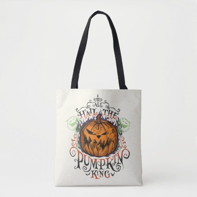 All Hail The Pumpkin King - Gothic Flames Tote Bag (Front)