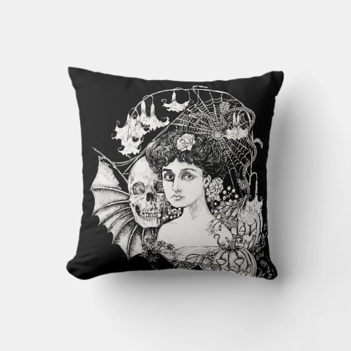  All Hallows Eve Art of Rebecca ODonnell  Throw Pillow