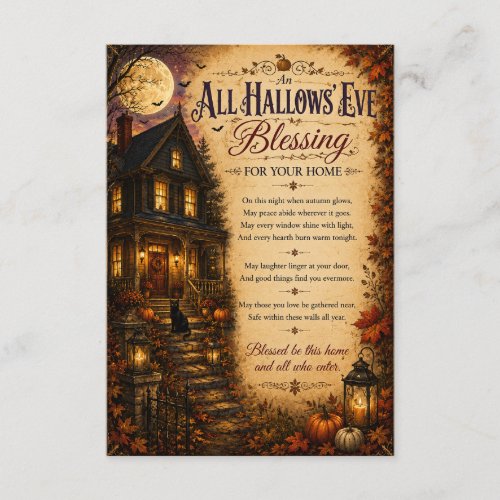 All Hallows’ Eve Halloween Home Blessing Card