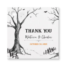 All Hallows Eve Halloween Tree Square Favor Tags
