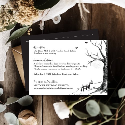 All Hallows Eve Halloween Wedding Details Card