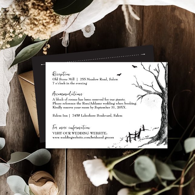 All Hallows Eve Halloween Wedding Details Card (Creator Uploaded)