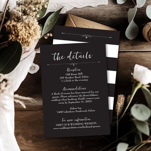 All Hallows Eve Halloween Wedding Details Card