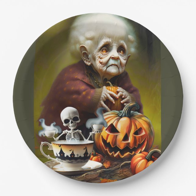 All Hallows Tea Time Paper Plates (Front)