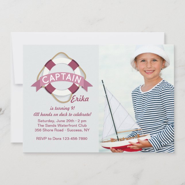 All Hands On Deck Photo Invitation (Front)