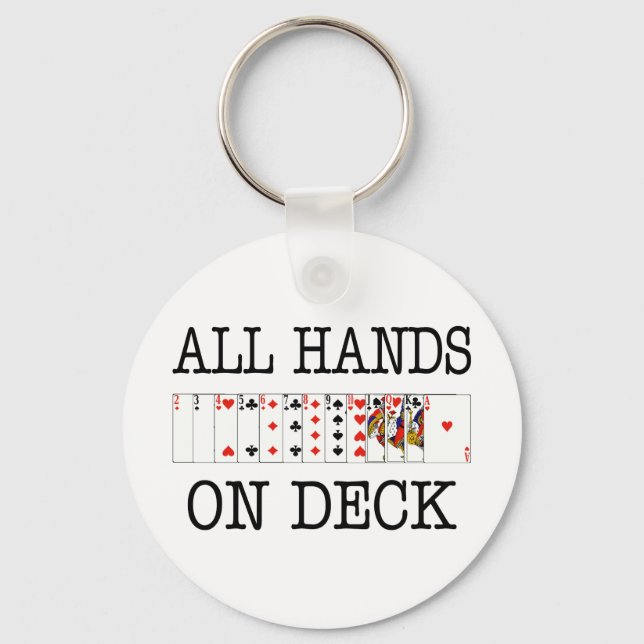 All Hands On Deck Playing Cards Keychain (Front)
