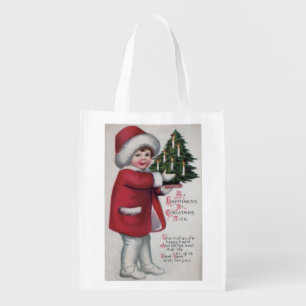 All Happiness at Christmas Tide Reusable Grocery Bag