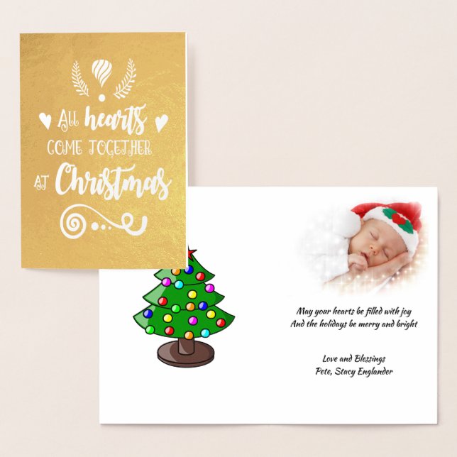 All Hearts Come Together At Christmas Gold, ZSG Foil Card (Display)
