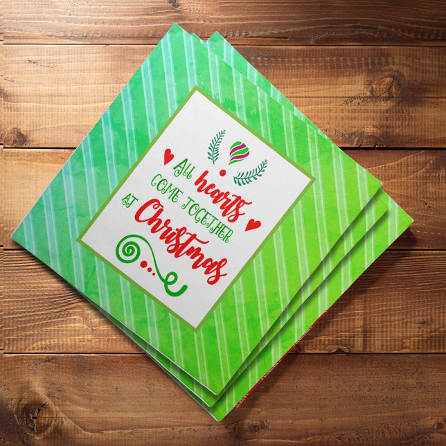 All Hearts Come Together At Christmas Holiday Cloth Napkin (All Hearts Come Together At Christmas Holiday cloth napkin)