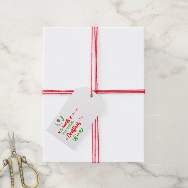 All Hearts Come Together At Christmas Holiday, ZSG Gift Tags (With Twine)
