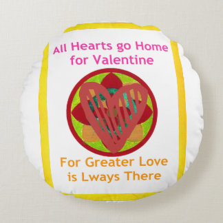 All Hearts go home double sided Round Pillow