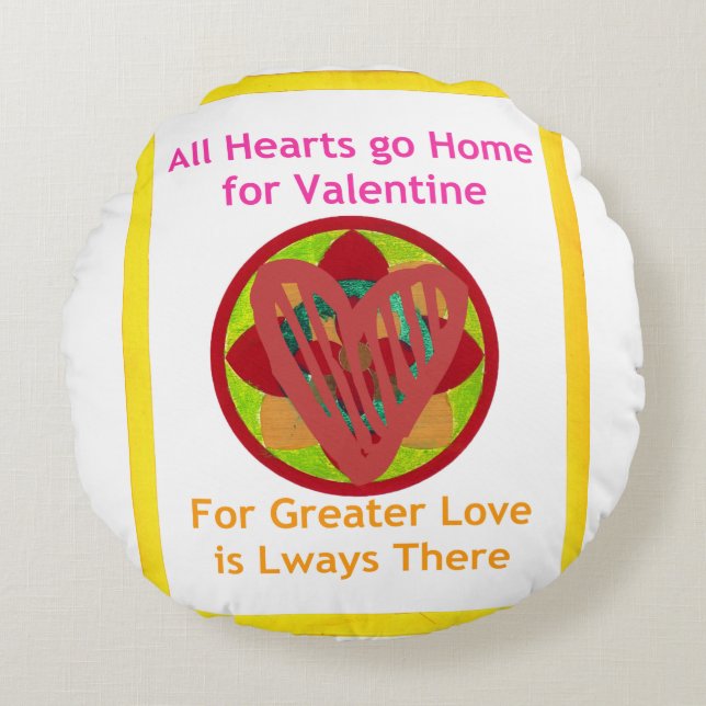 All Hearts go home double sided Round Pillow (Front)