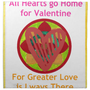 All Hearts Go Home for Valentine Art Print Cloth Napkin
