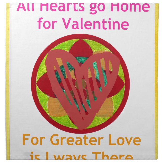 All Hearts Go Home for Valentine Art Print Cloth Napkin (Front)