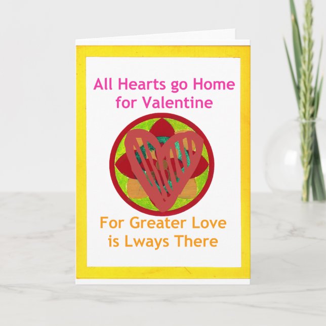 All Hearts Go Home for Valentine Art Print Holiday Card (Front)