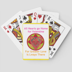 All Hearts Go Home for Valentine Art Print Poker Cards