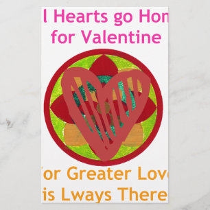 All Hearts Go Home for Valentine Art Print Stationery