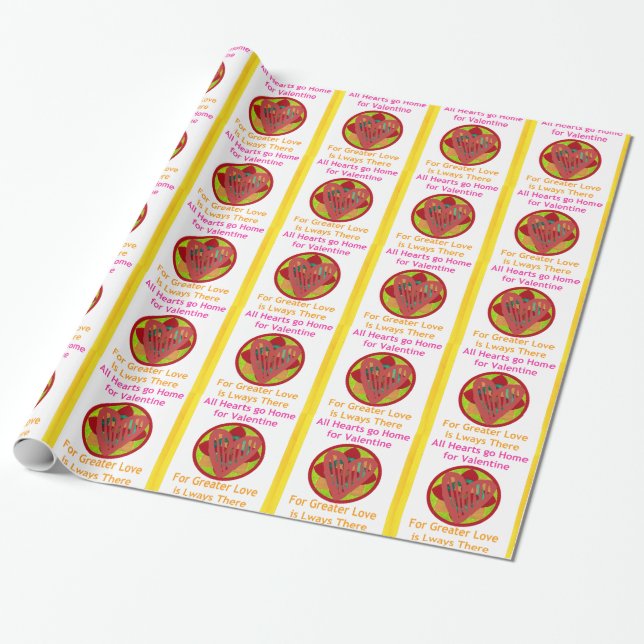 All Hearts Go Home for Valentine Art Print Wrapping Paper (Unrolled)
