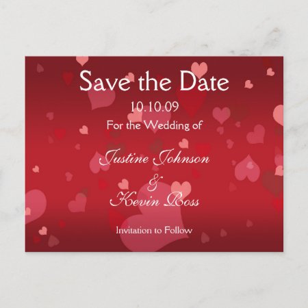 All Hearts Love Love Love Save The Date Postcard