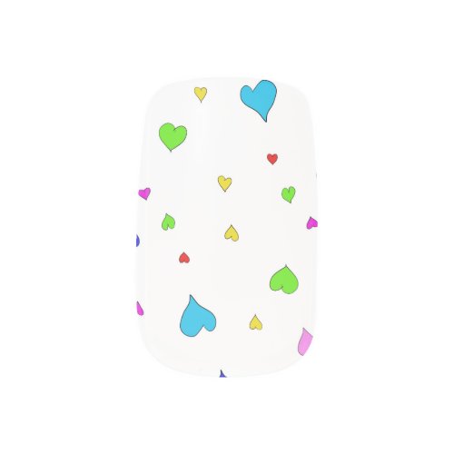 All hearts multi colored Minx Nail Art Decals