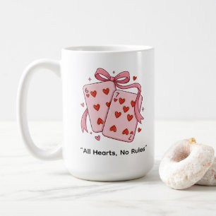All Hearts No Rules Pink Playing Cards Mug