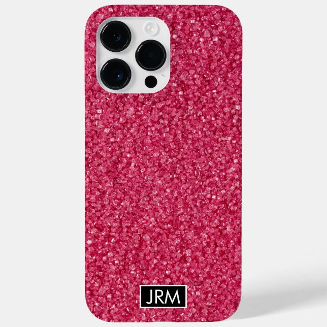 All Hot Pink Glitter Sugar Shiny Custom Monogram Case-Mate iPhone Case (Back)